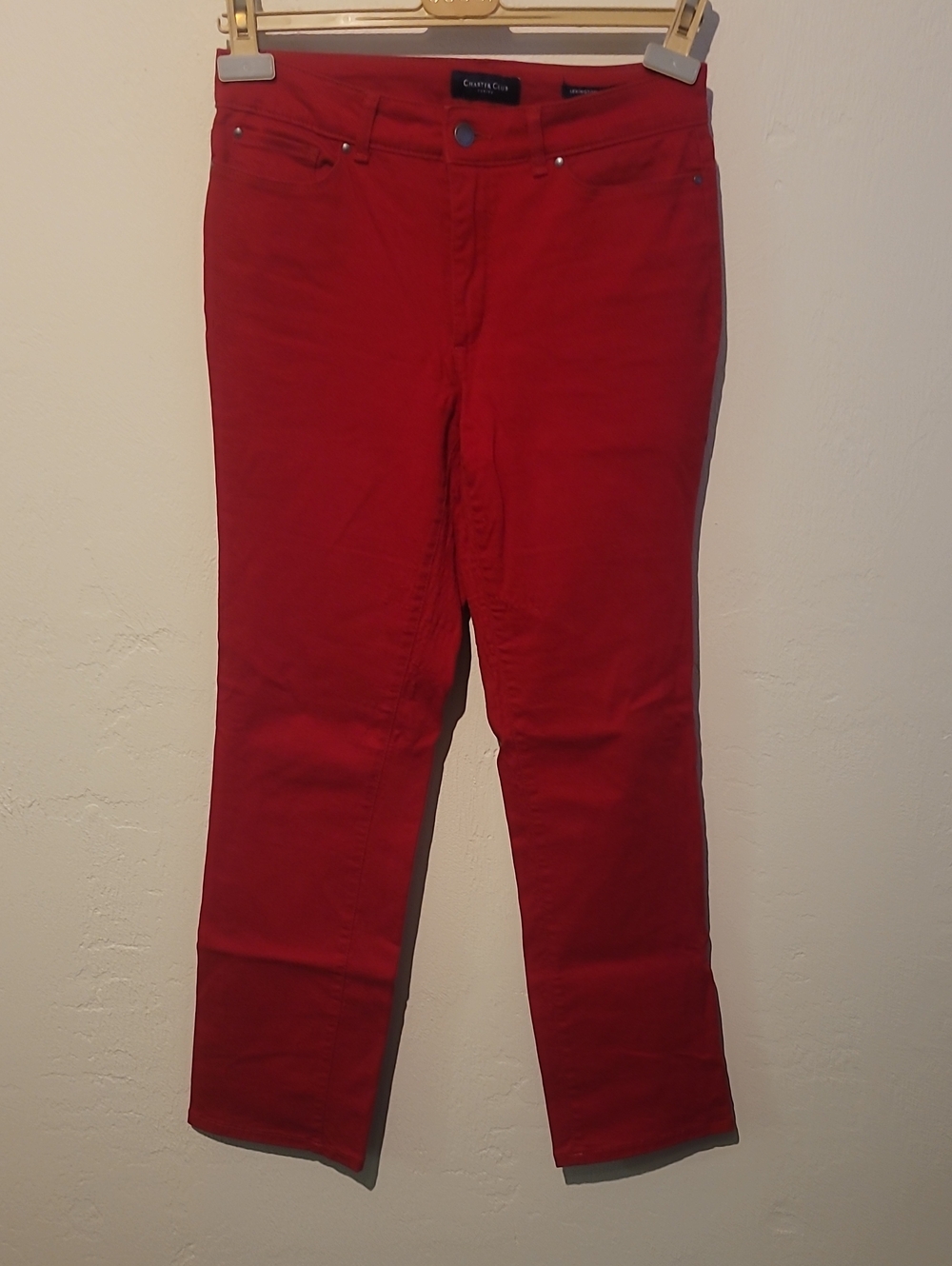 Charter Club Bright Red Cropped Slim Pants